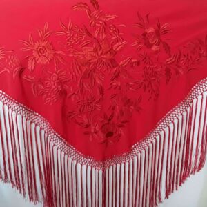 Fleco flamenca rojo con bordado al tono