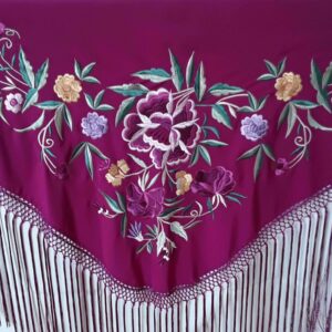 Fleco flamenca buganvilla con flores multicolor