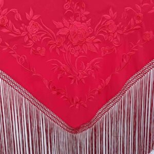Fleco flamenca rojo frambuesa con bordado al tono